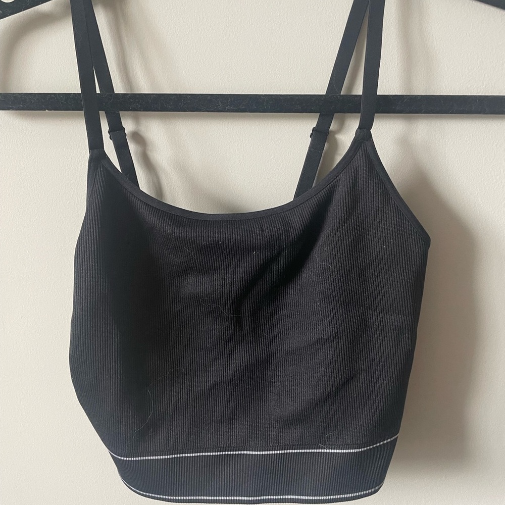 Black Ribbed Crop Top